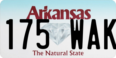 AR license plate 175WAK