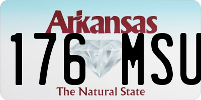 AR license plate 176MSU