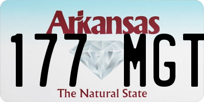 AR license plate 177MGT