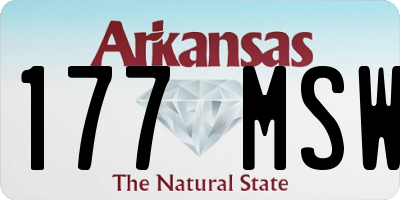 AR license plate 177MSW