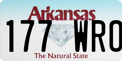 AR license plate 177WRO