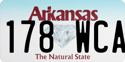 AR license plate 178WCA