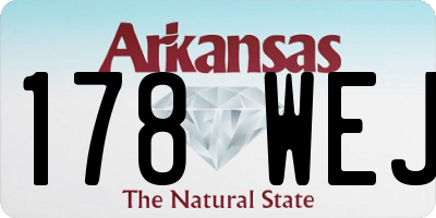 AR license plate 178WEJ