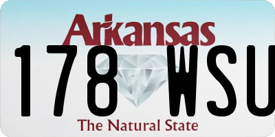 AR license plate 178WSU