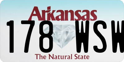 AR license plate 178WSW
