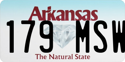 AR license plate 179MSW