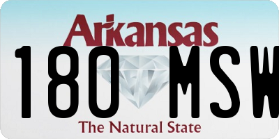 AR license plate 180MSW