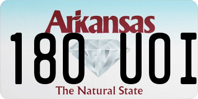 AR license plate 180UOI