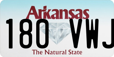 AR license plate 180VWJ