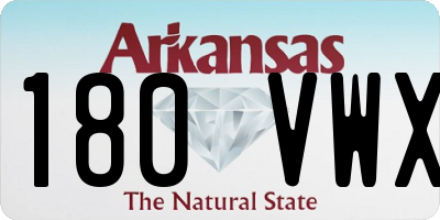 AR license plate 180VWX