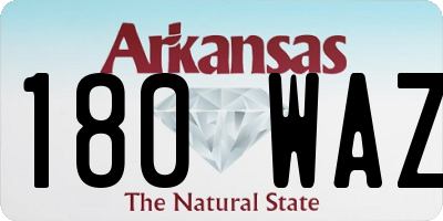 AR license plate 180WAZ