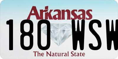 AR license plate 180WSW
