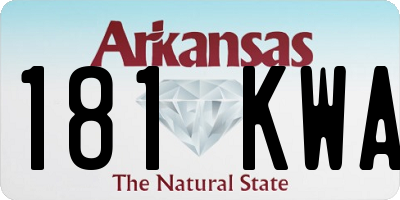 AR license plate 181KWA