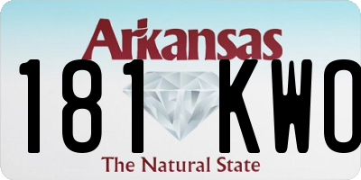 AR license plate 181KWO