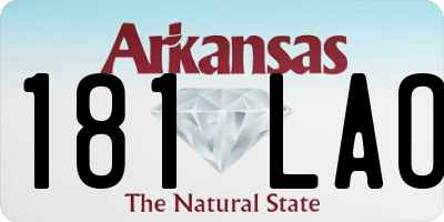 AR license plate 181LAO