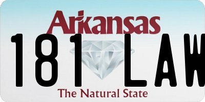 AR license plate 181LAW