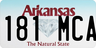 AR license plate 181MCA