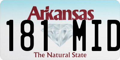 AR license plate 181MID