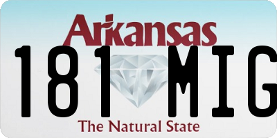 AR license plate 181MIG