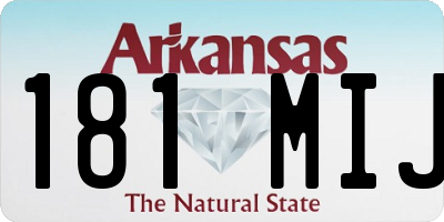 AR license plate 181MIJ