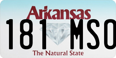 AR license plate 181MSO