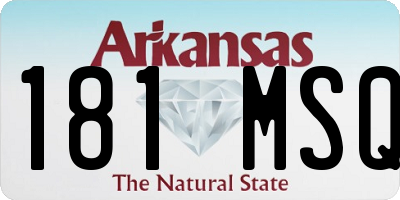 AR license plate 181MSQ