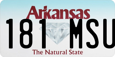 AR license plate 181MSU