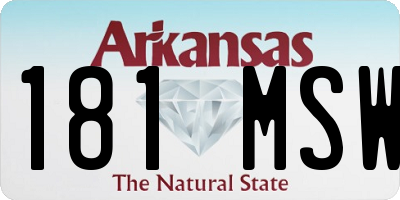 AR license plate 181MSW
