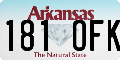 AR license plate 181OFK