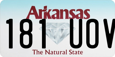 AR license plate 181UOV