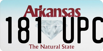 AR license plate 181UPC
