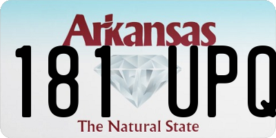 AR license plate 181UPQ