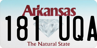 AR license plate 181UQA