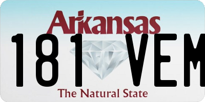 AR license plate 181VEM