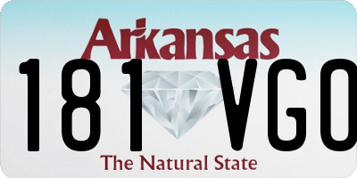 AR license plate 181VGO