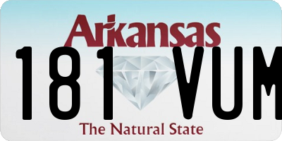 AR license plate 181VUM