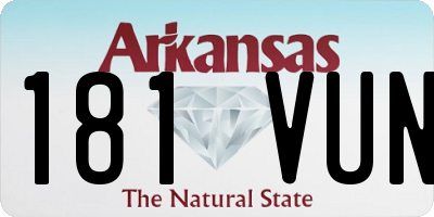 AR license plate 181VUN