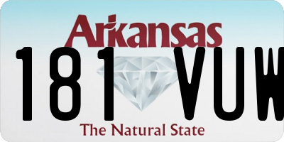 AR license plate 181VUW