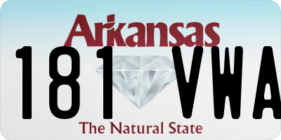 AR license plate 181VWA