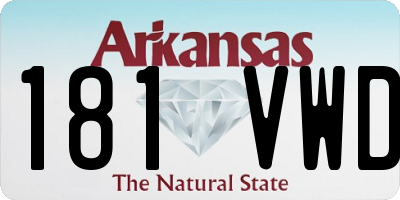 AR license plate 181VWD