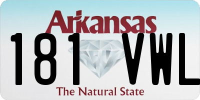 AR license plate 181VWL