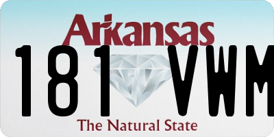 AR license plate 181VWM