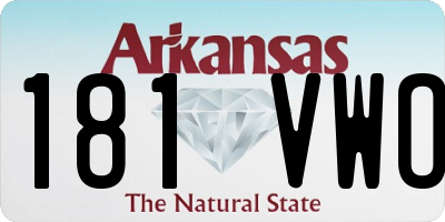 AR license plate 181VWO
