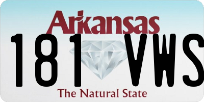 AR license plate 181VWS