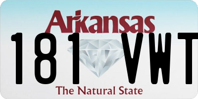 AR license plate 181VWT