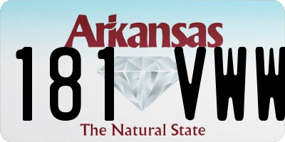 AR license plate 181VWW