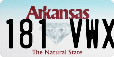 AR license plate 181VWX
