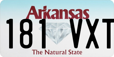 AR license plate 181VXT