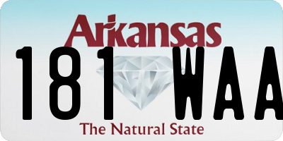 AR license plate 181WAA