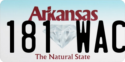 AR license plate 181WAC